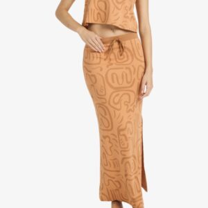 Falda Billabong Embers Midi Naranja