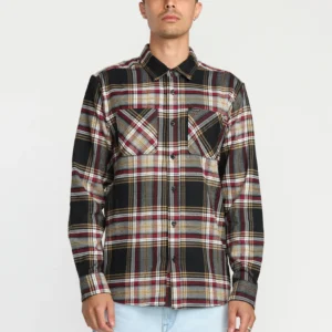 Camisa Volcom De Franela Netastone - Antique Black