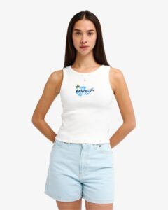 Camiseta Rvca sin mangas Mujer Antonia Figueiredo Blanca