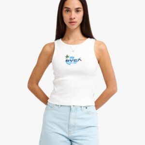 Camiseta Rvca sin mangas Mujer Antonia Figueiredo Blanca