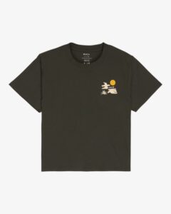 Camiseta Rvca de manga corta Mujer Coastal Flight Marrón