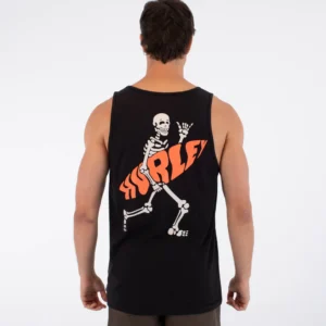 Camiseta Hurley de tirantes Printing press flamingue Negra
