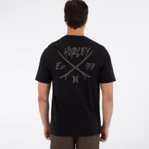 Camiseta Hurley manga corta Printing press evy  Negra
