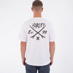 Camiseta Hurley manga corta Printing press evy  Blanca