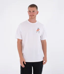 Camiseta Hurley manga corta Printing press flamingue Blanca