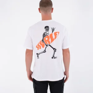 Camiseta Hurley manga corta Printing press flamingue Blanca