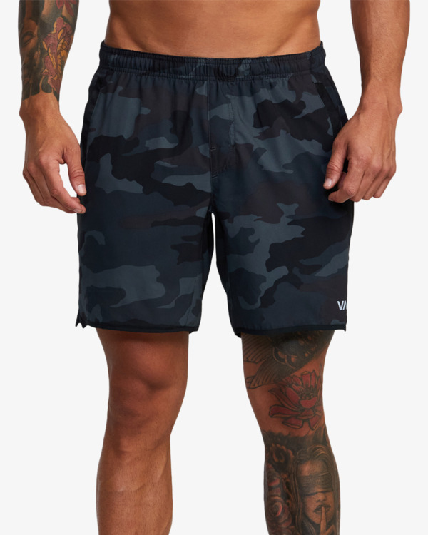 Short Rvca elástico de entrenamiento Stretch 17" Camuflaje Azul