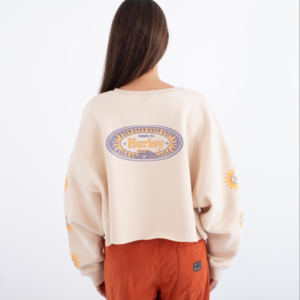 Sudadera Hurley Island Crew Crop Beige