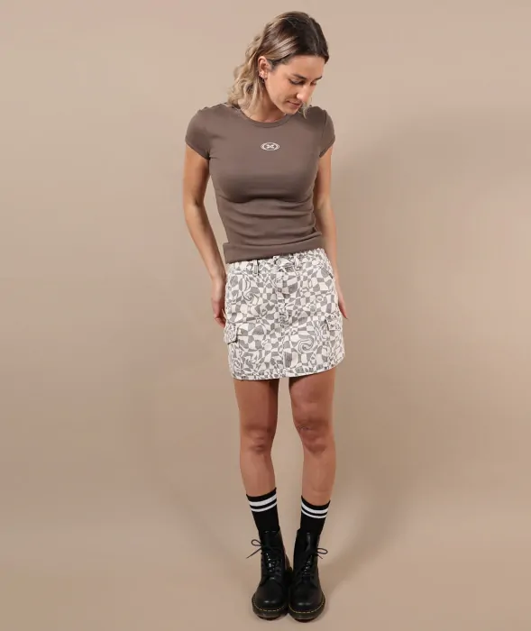 Minifalda Oxbow Twist Beige - Imagen 3