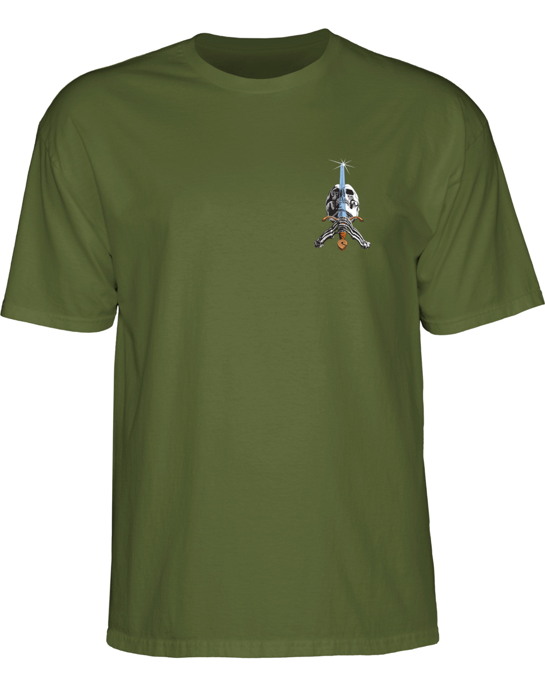 Camiseta Powell Peralta Skull Sword Verde - Imagen 2