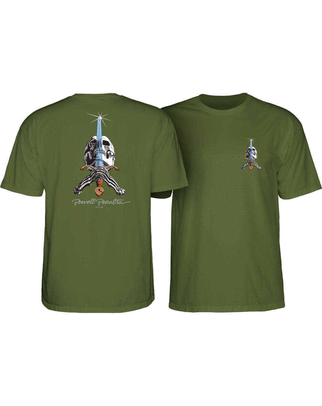 Camiseta Powell Peralta Skull Sword Verde - Imagen 3