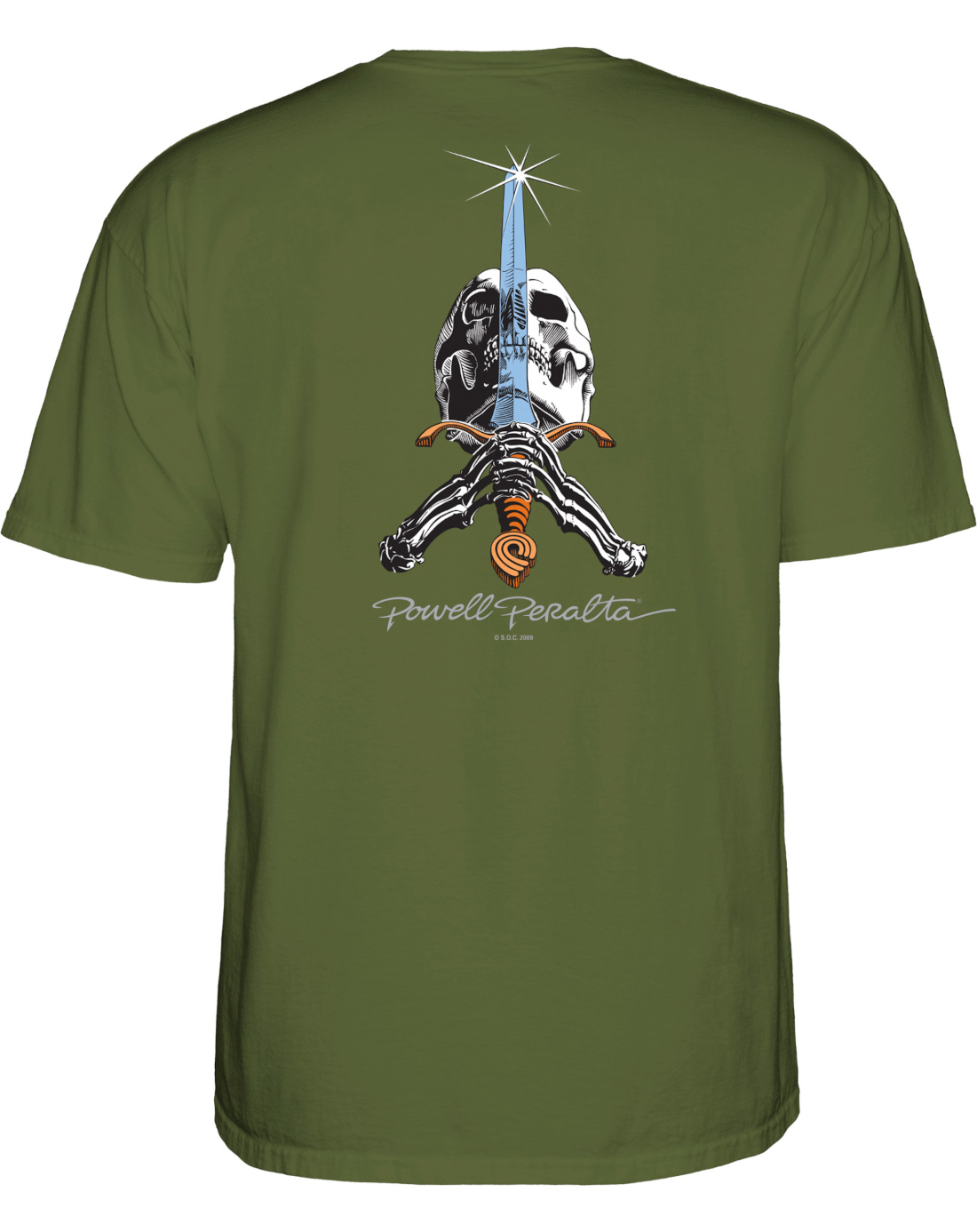 Camiseta Powell Peralta Skull Sword Verde