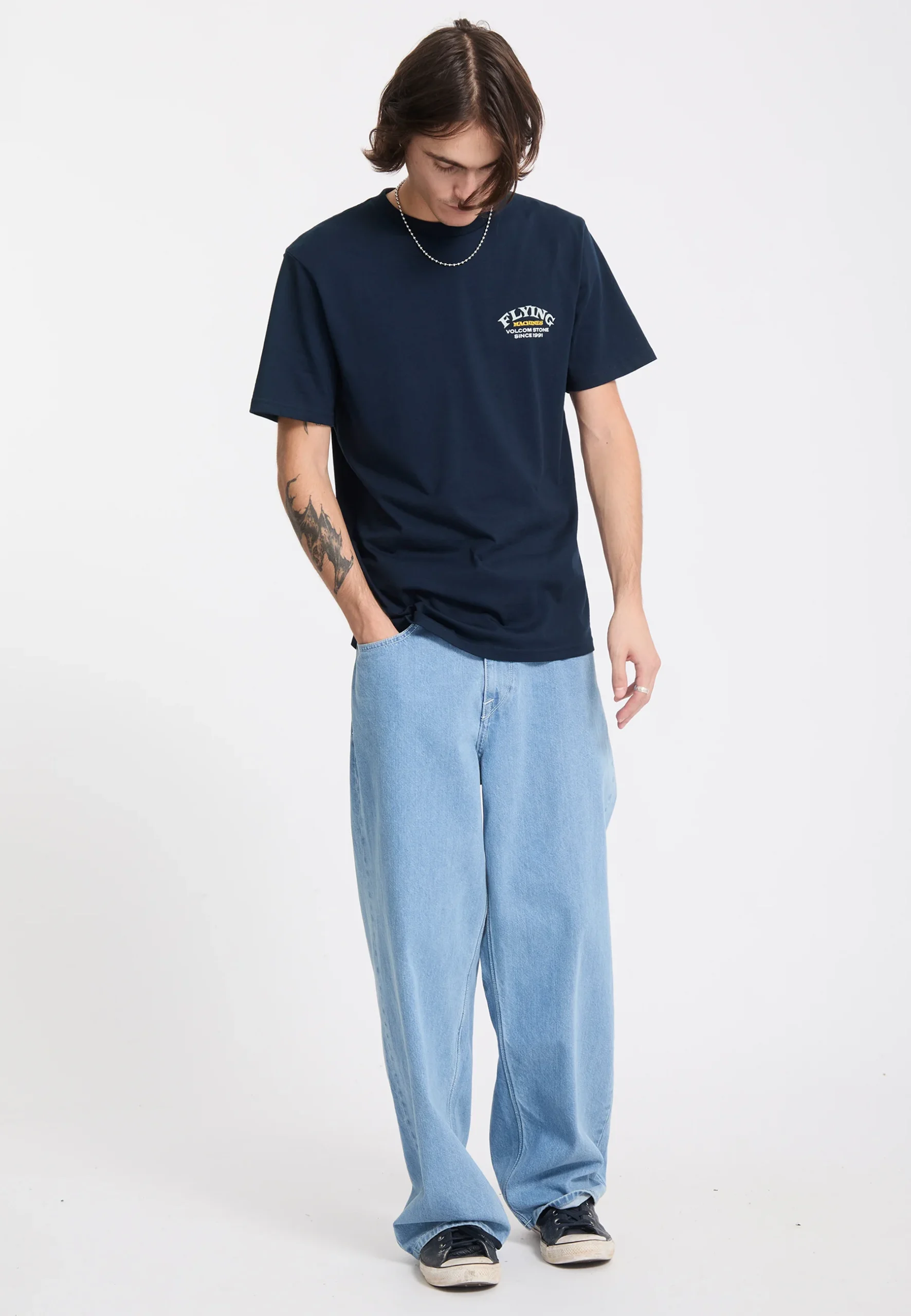 Camiseta Volcom Flying Machine Aul Marino - Imagen 4
