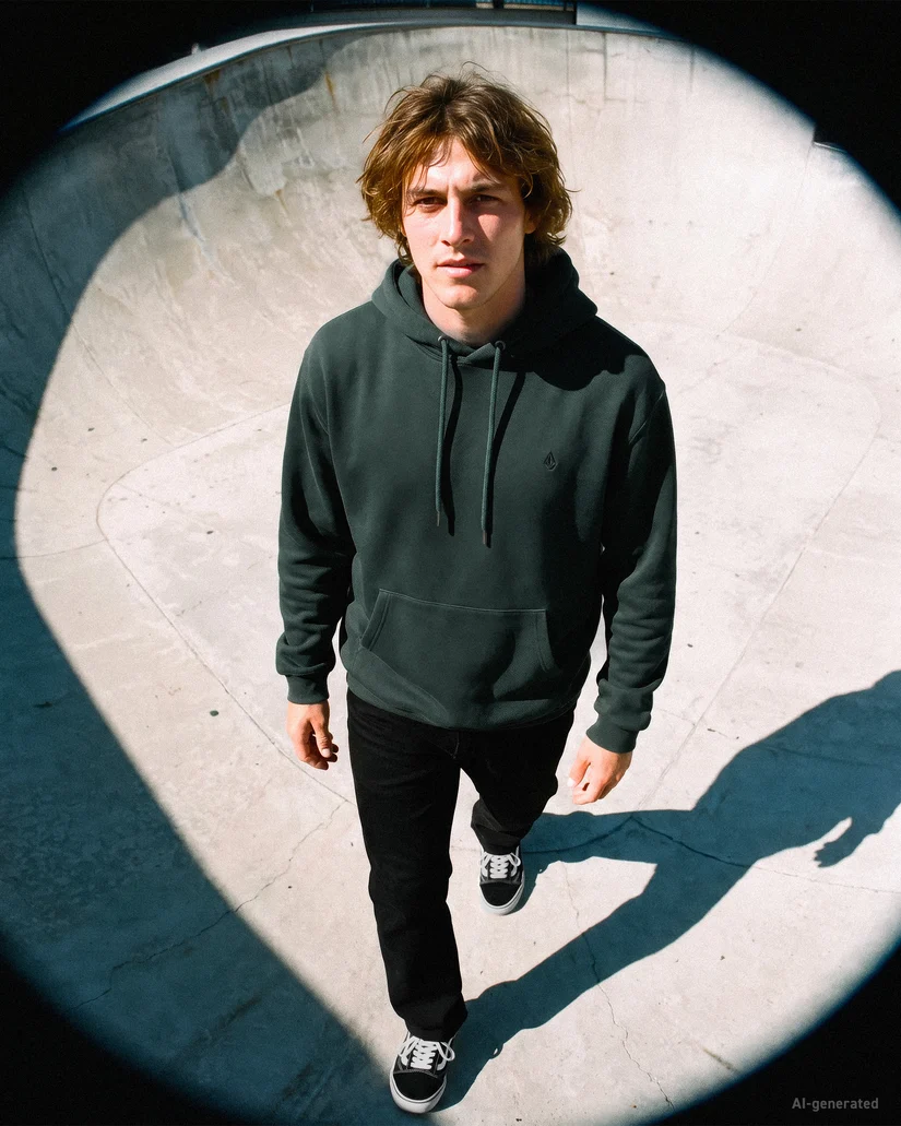 Sudadera Volcom con capucha Single Stone Verde - Imagen 6